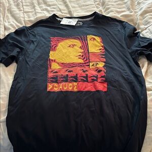 NWT Volcom‎ Black Tee with Red and Yellow Graphic